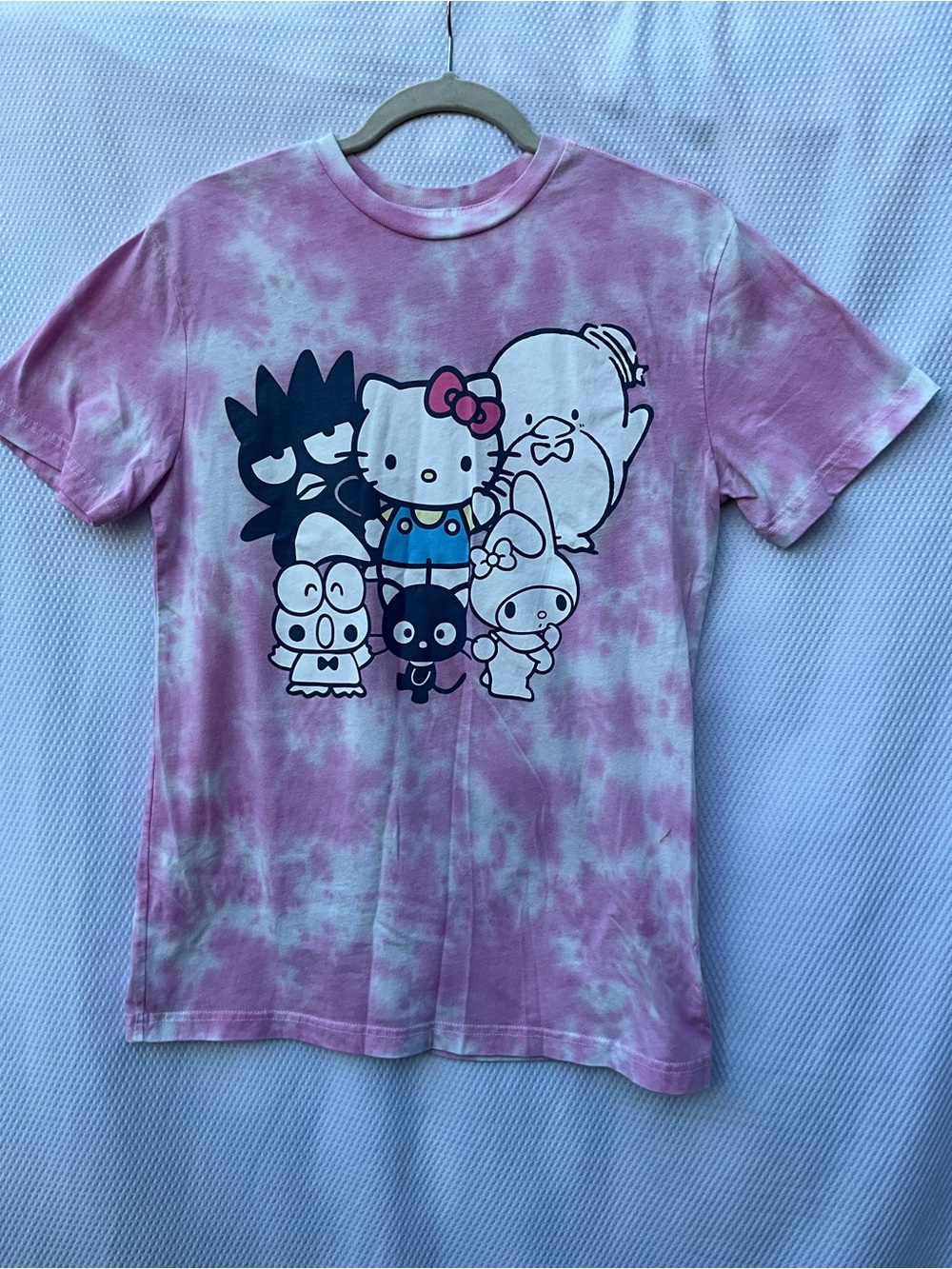 Sanrio Hello Kitty & Friends Pink Tie Dye Graphic T-Shirt Kawaii Y2K Size Small